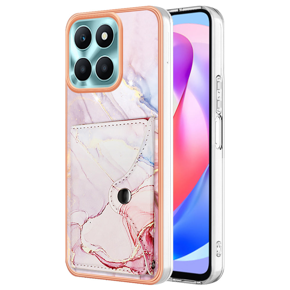 YB Leather Coating Series-9 for Honor X6a 4G Case IMD Kickstand Phone Back Cover with Card Slots YB Leather Coating Series-9 for Honor X6a 4G Case IMD Kickstand Phone Back Cover with Card Slots